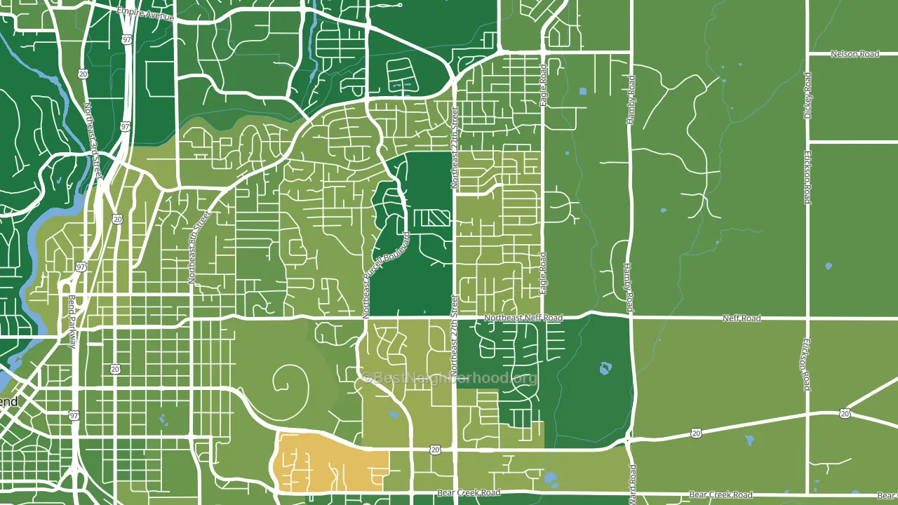 Mountain View, Bend, OR block-group voter-turnout map