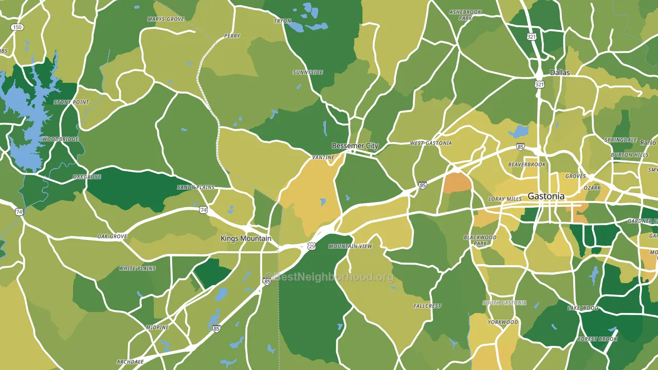Mountain View, NC block-group voter-turnout map