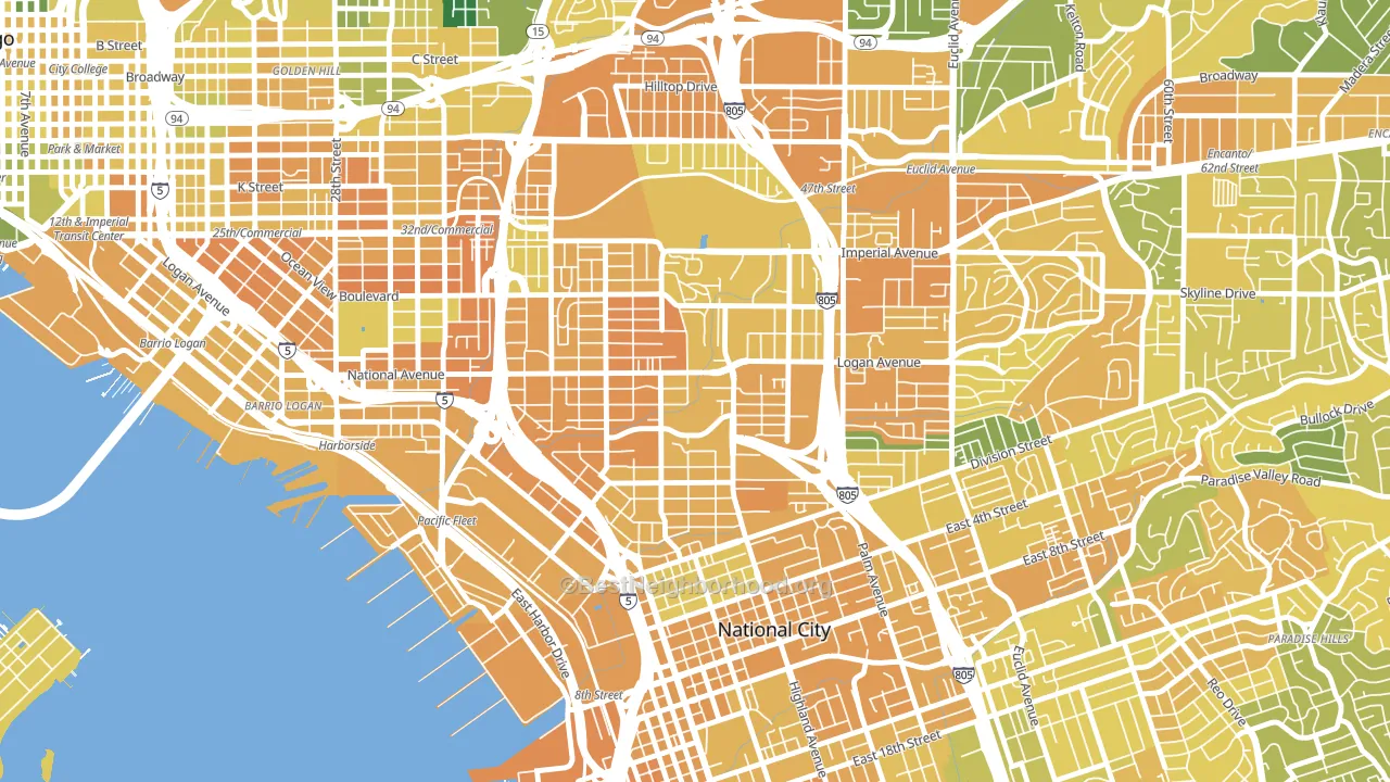 Mountain View San Diego, San Diego, CA block-group voter-turnout map