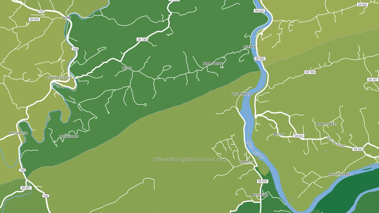 Mountain View, VA block-group voter-turnout map