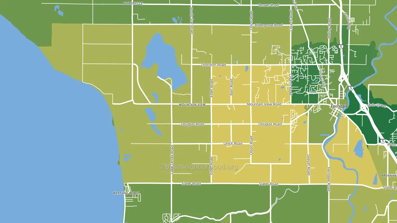 Mountain View, WA block-group voter-turnout map