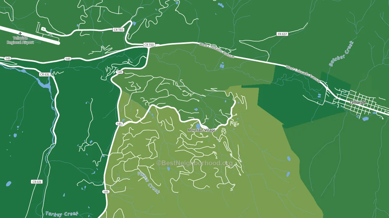 Mountain Village, CO block-group voter-turnout map