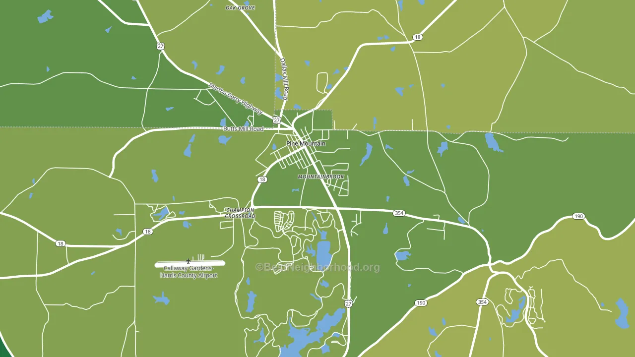 Mountainbrook, GA block-group voter-turnout map