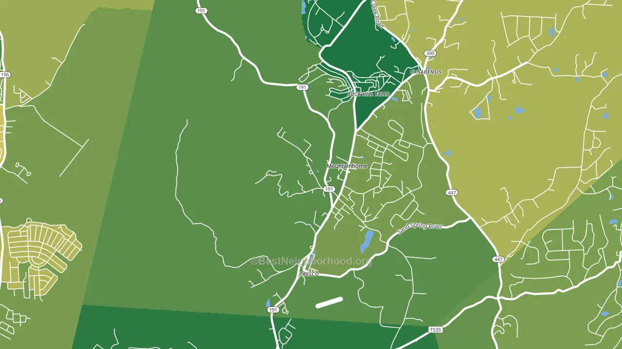 Mountainhome, PA block-group voter-turnout map