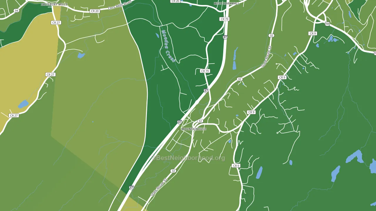 Mountainville, NY block-group voter-turnout map