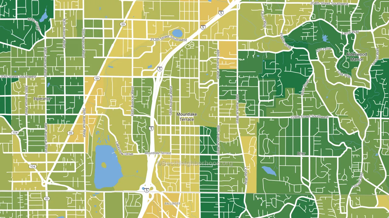 Mountlake Terrace, WA block-group voter-turnout map