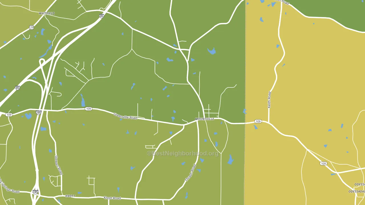 Mountville, GA block-group voter-turnout map
