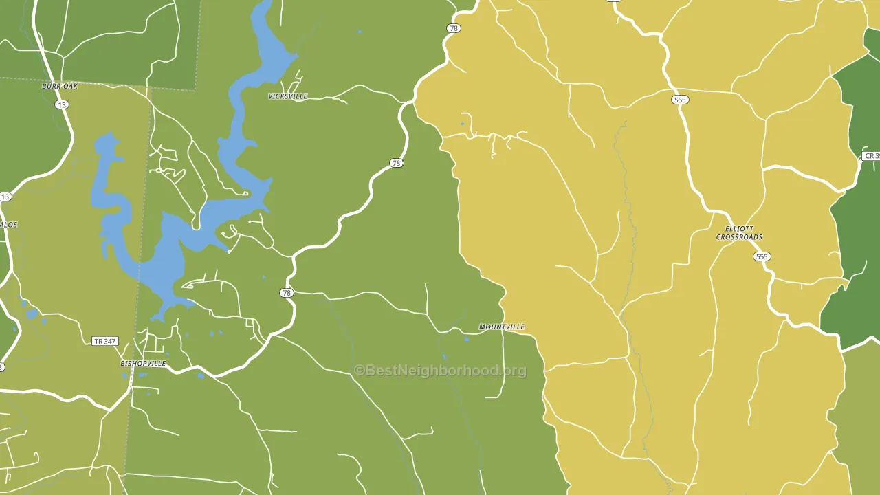 Mountville, OH block-group voter-turnout map