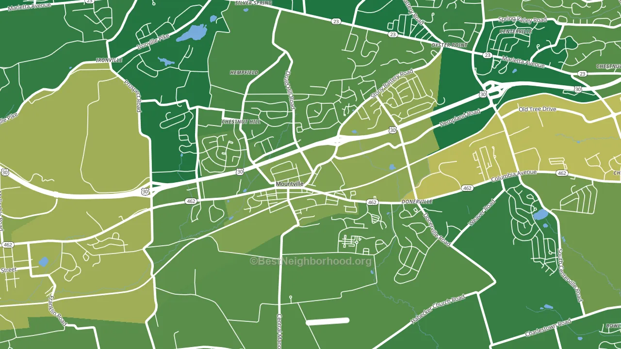 Mountville, PA block-group voter-turnout map