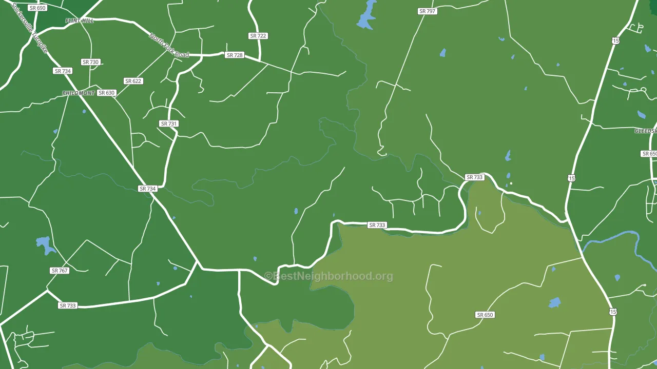 Mountville, VA block-group voter-turnout map