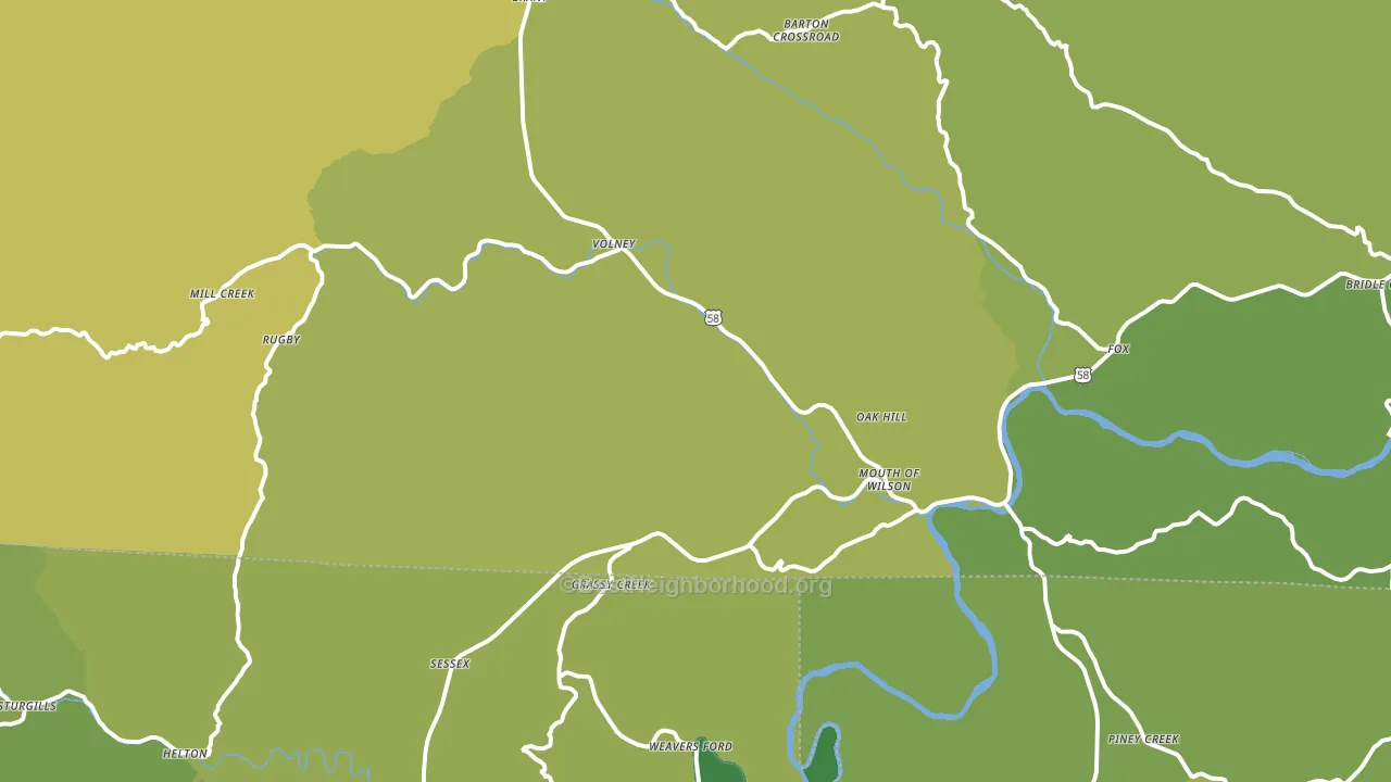 Mouth Of Wilson, VA block-group voter-turnout map