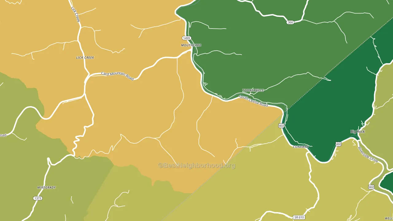 Mouthcard, KY block-group voter-turnout map