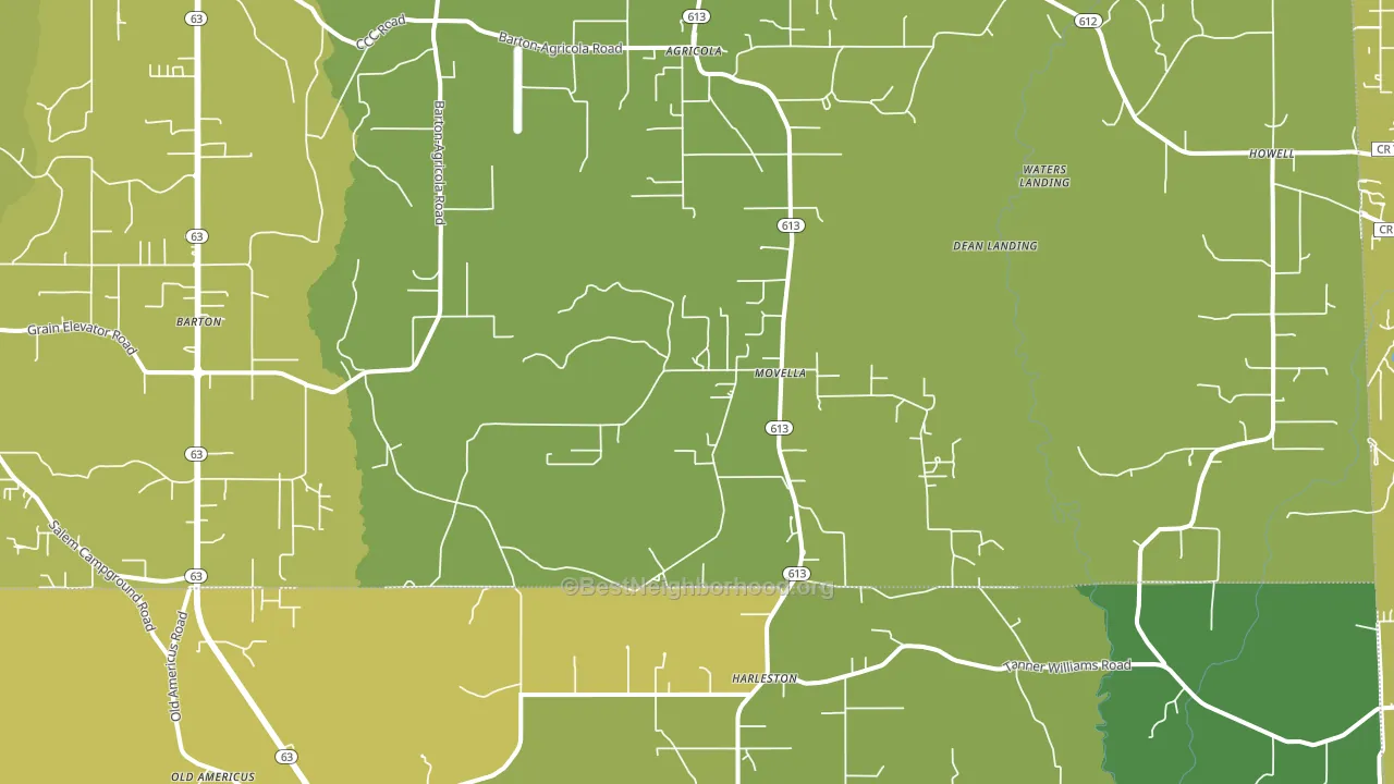 Movella, MS block-group voter-turnout map