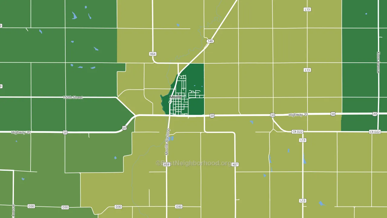 Moville, IA block-group voter-turnout map