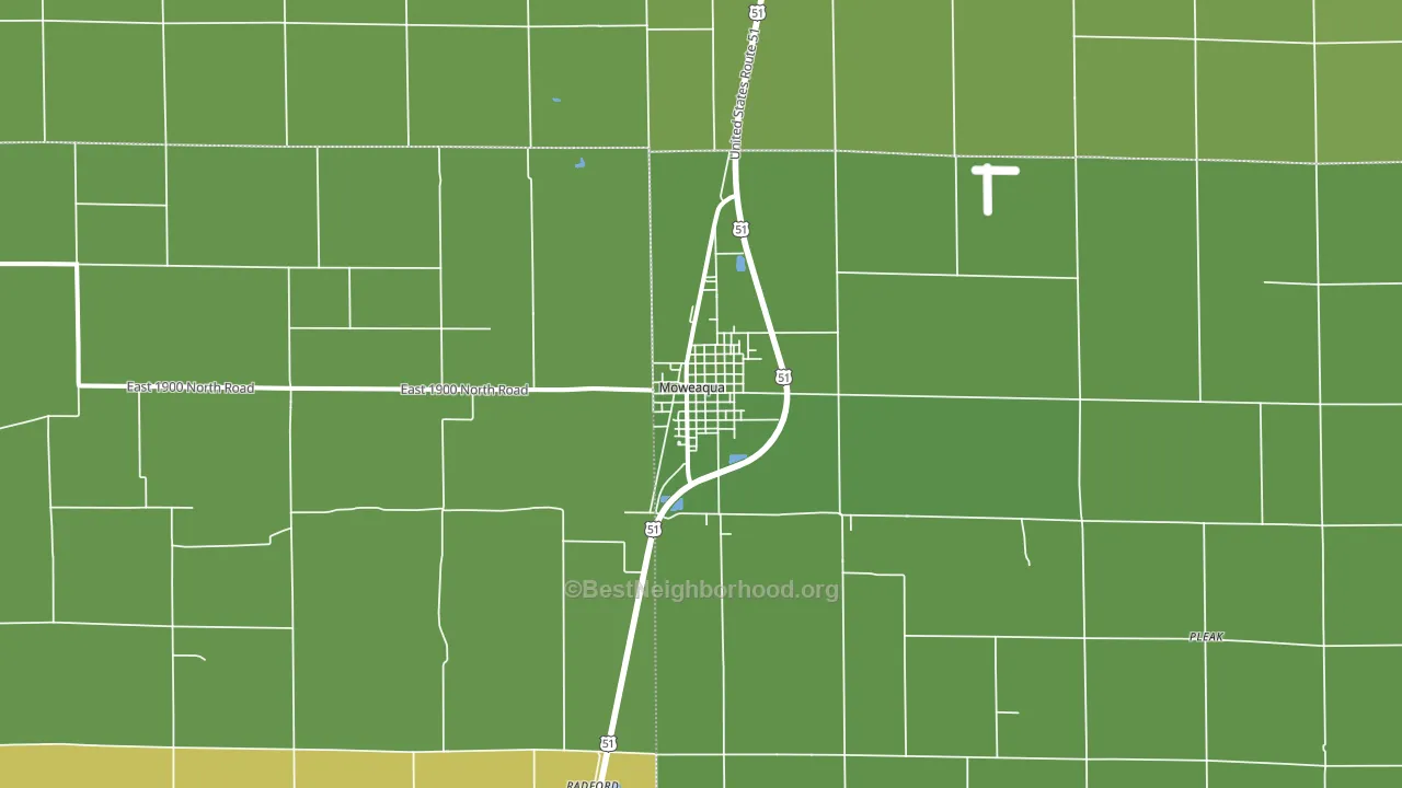 Moweaqua, IL block-group voter-turnout map