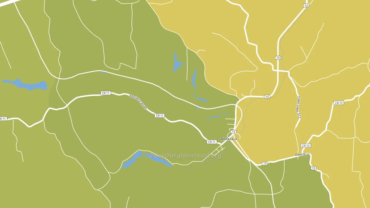 Moxahala, OH block-group voter-turnout map