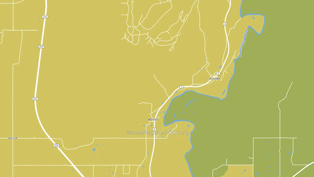 Moyers, OK block-group voter-turnout map