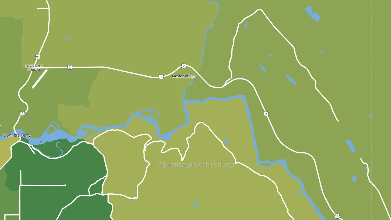 Moyie Springs, ID block-group voter-turnout map