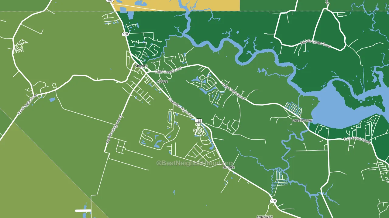 Moyock, NC block-group voter-turnout map
