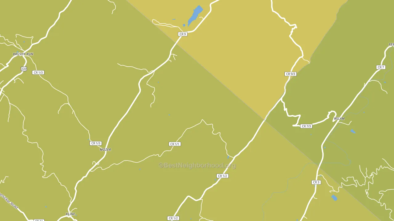 Mozer, WV block-group voter-turnout map