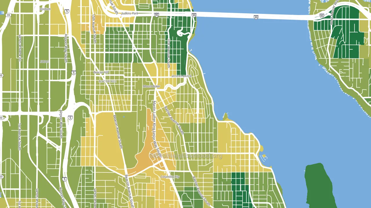 Mt. Baker, Seattle, WA block-group voter-turnout map