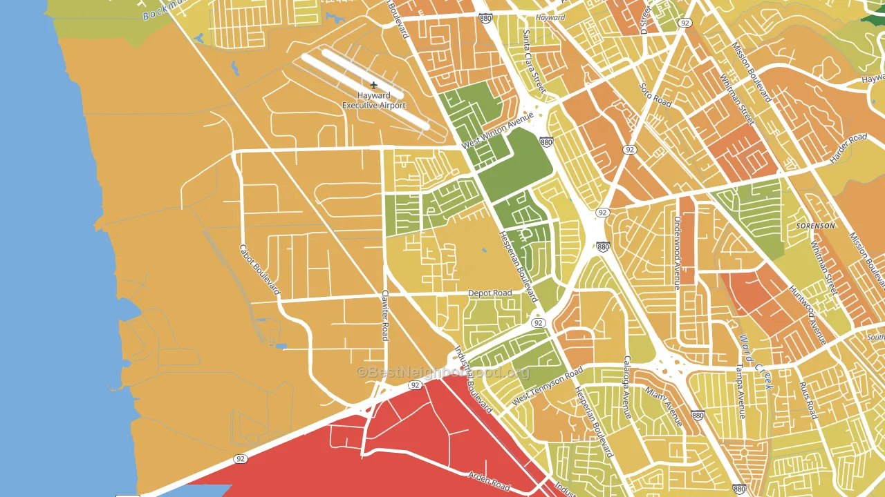 Mt Eden, Hayward, CA block-group voter-turnout map