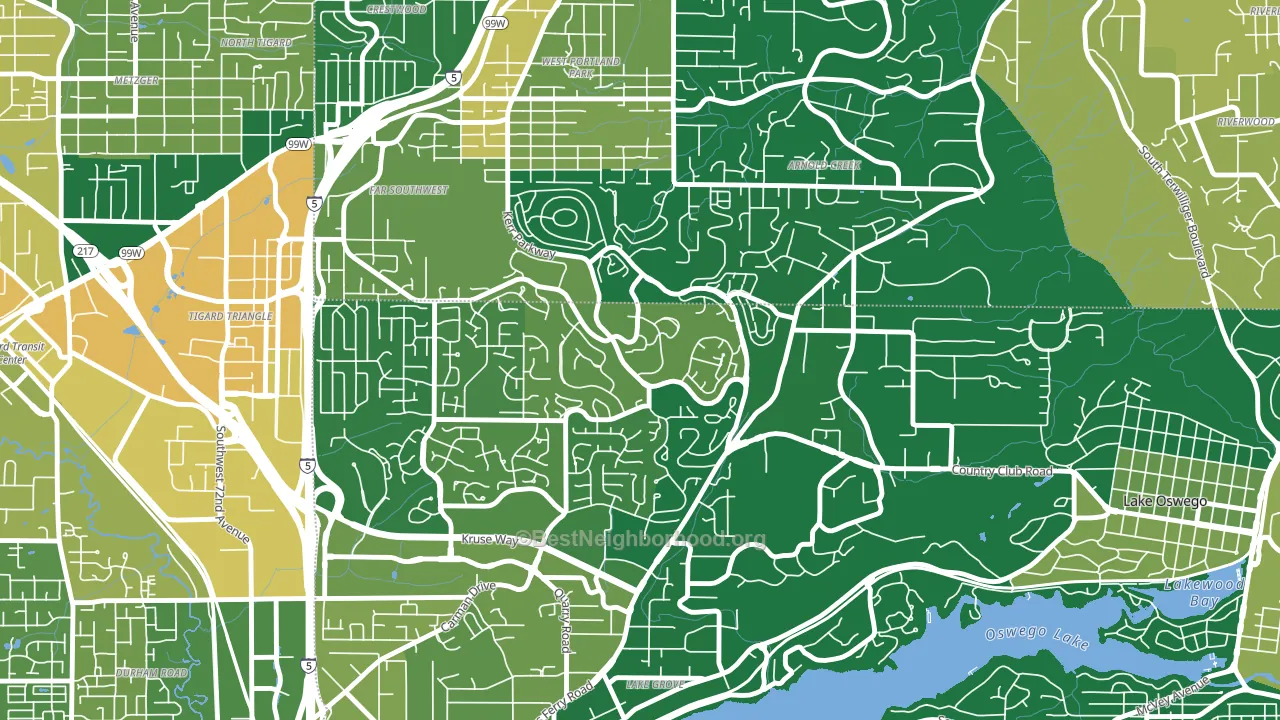 Mt. Park, Lake Oswego, OR block-group voter-turnout map
