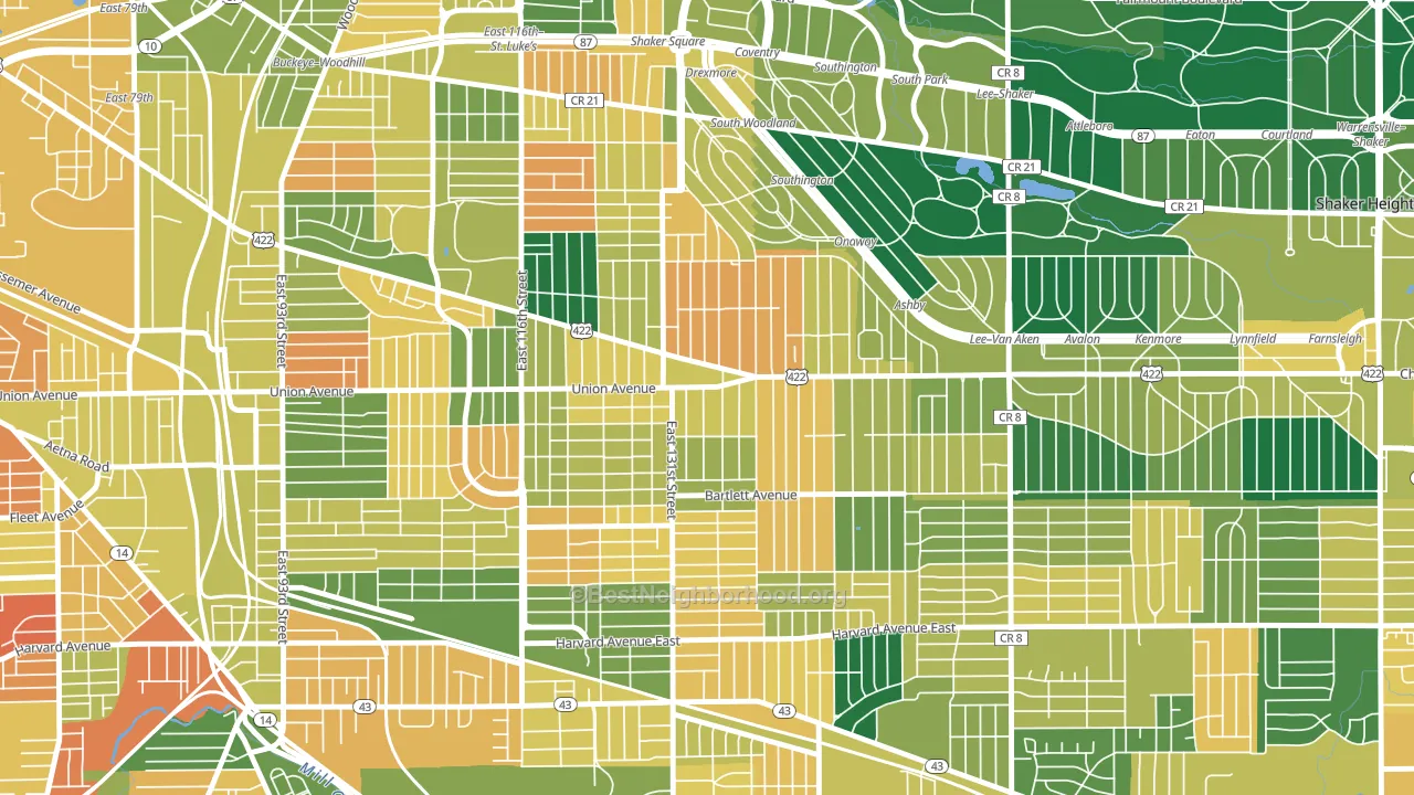 Mt Pleasant, Cleveland, OH block-group voter-turnout map