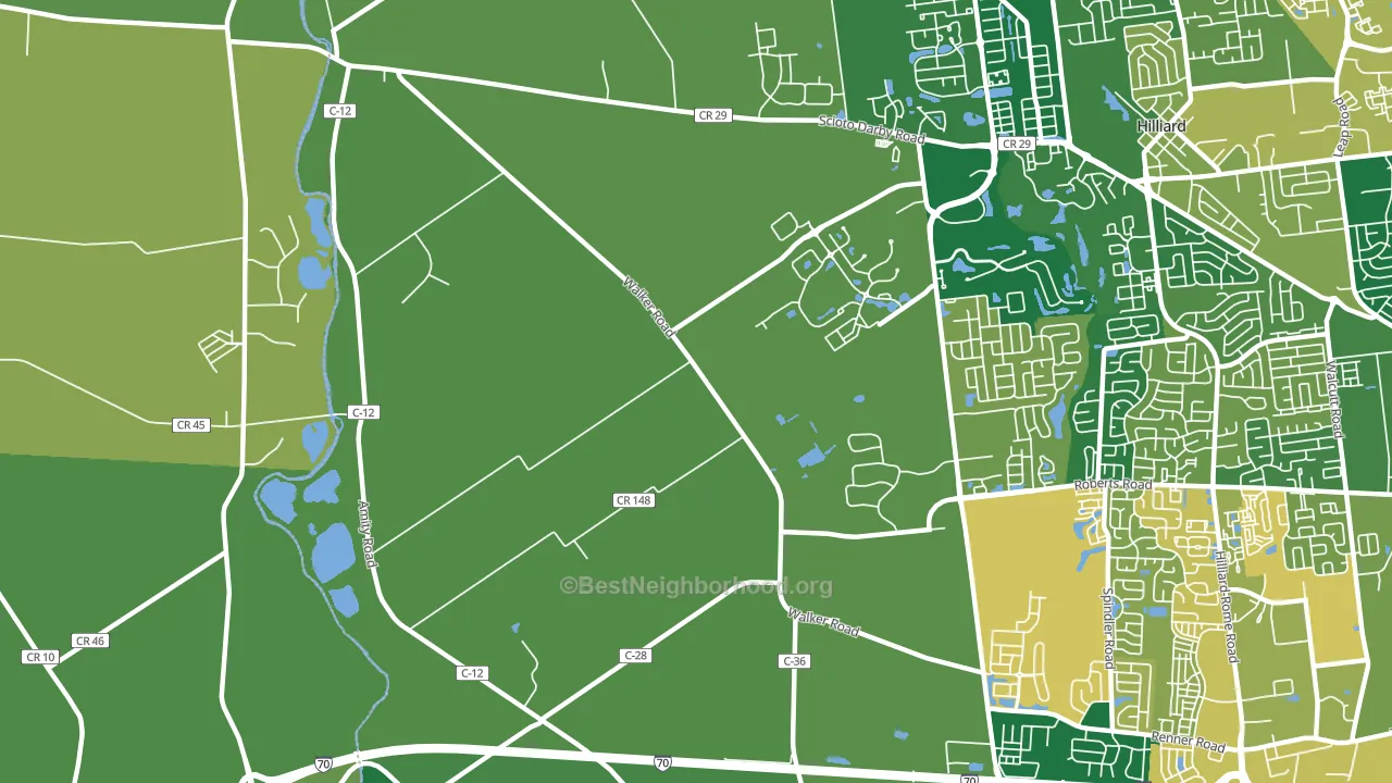Mudsock, OH block-group voter-turnout map