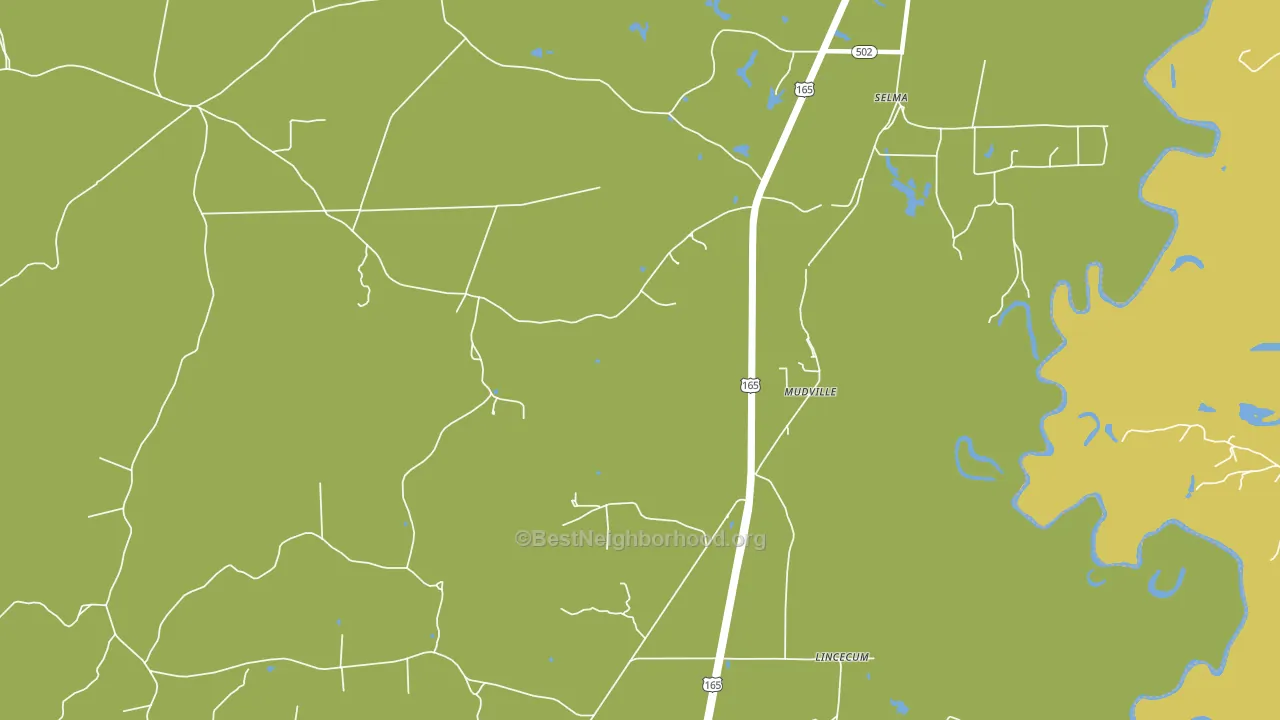 Mudville, LA block-group voter-turnout map
