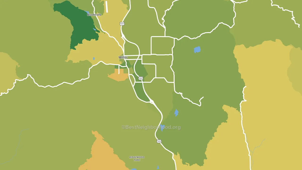 Muir, CA block-group voter-turnout map