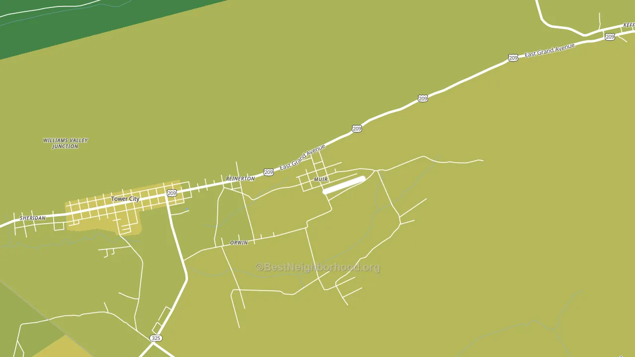 Muir, PA block-group voter-turnout map