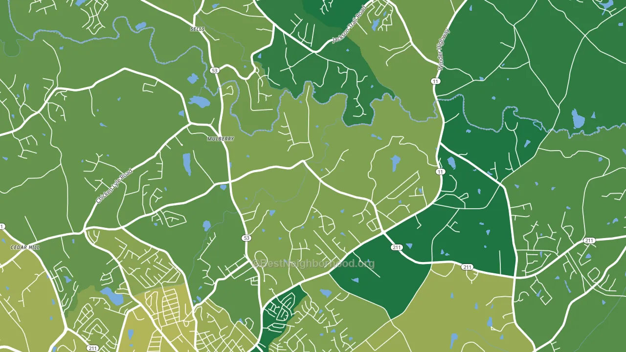 Mulberry, GA block-group voter-turnout map