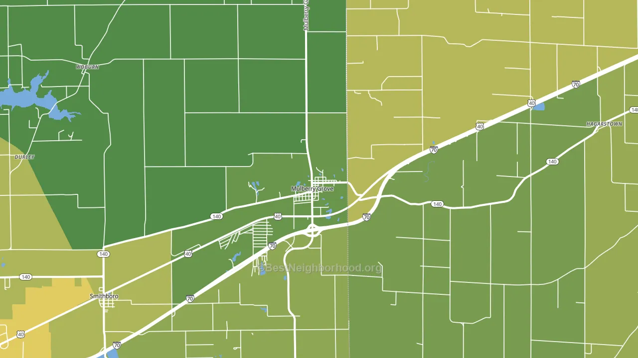 Mulberry Grove, IL block-group voter-turnout map