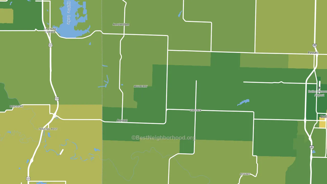 Mulberry, MO block-group voter-turnout map