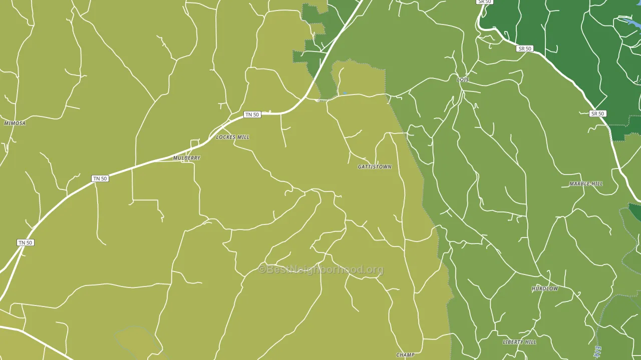 Mulberry, TN block-group voter-turnout map