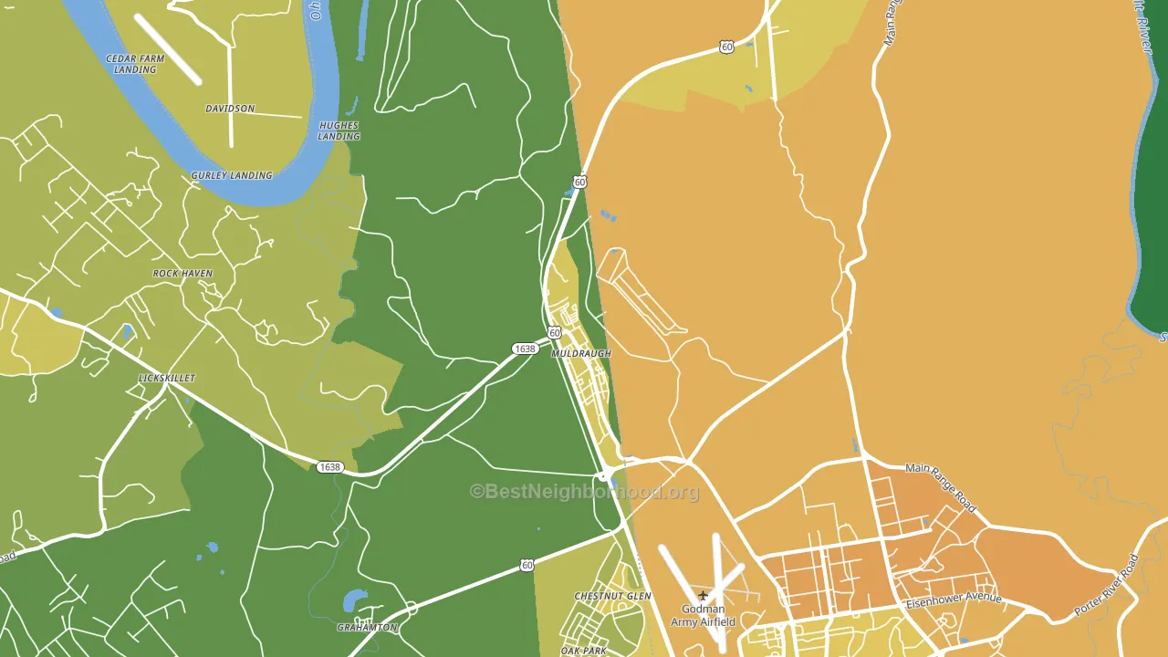 Muldraugh, KY block-group voter-turnout map