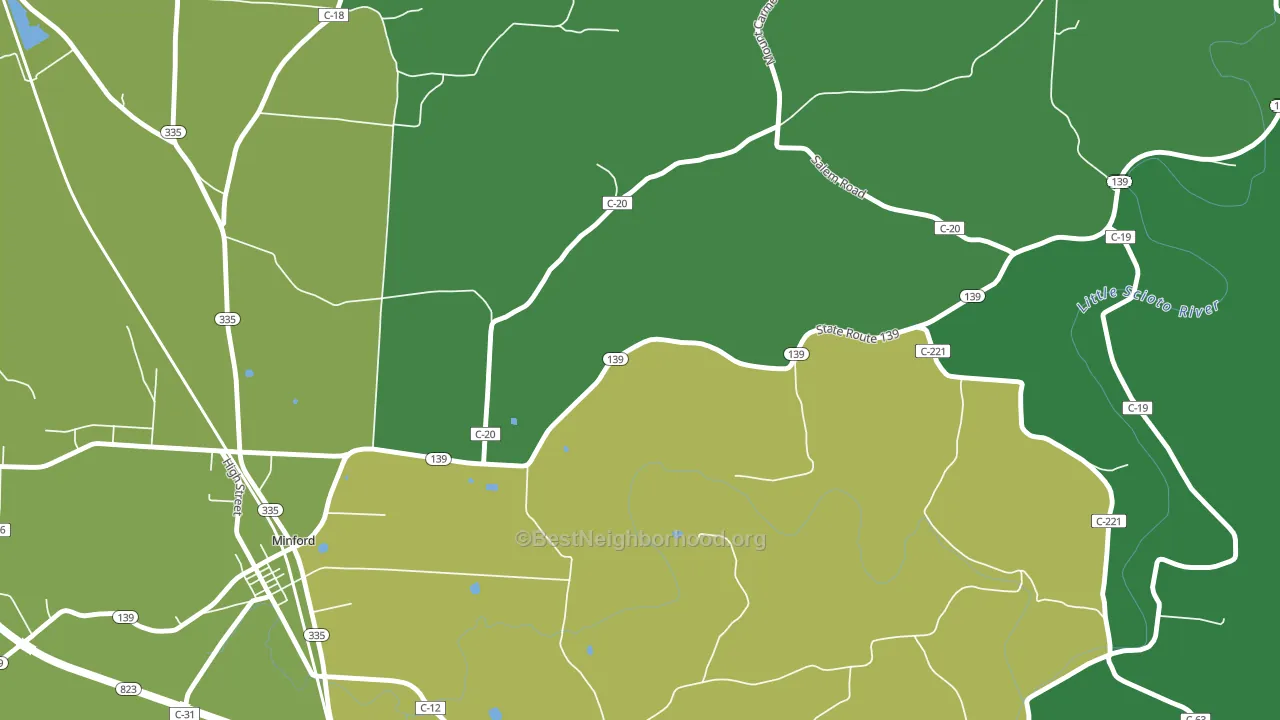 Mule Town, OH block-group voter-turnout map