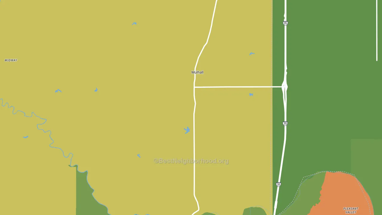 Mulhall, OK block-group voter-turnout map