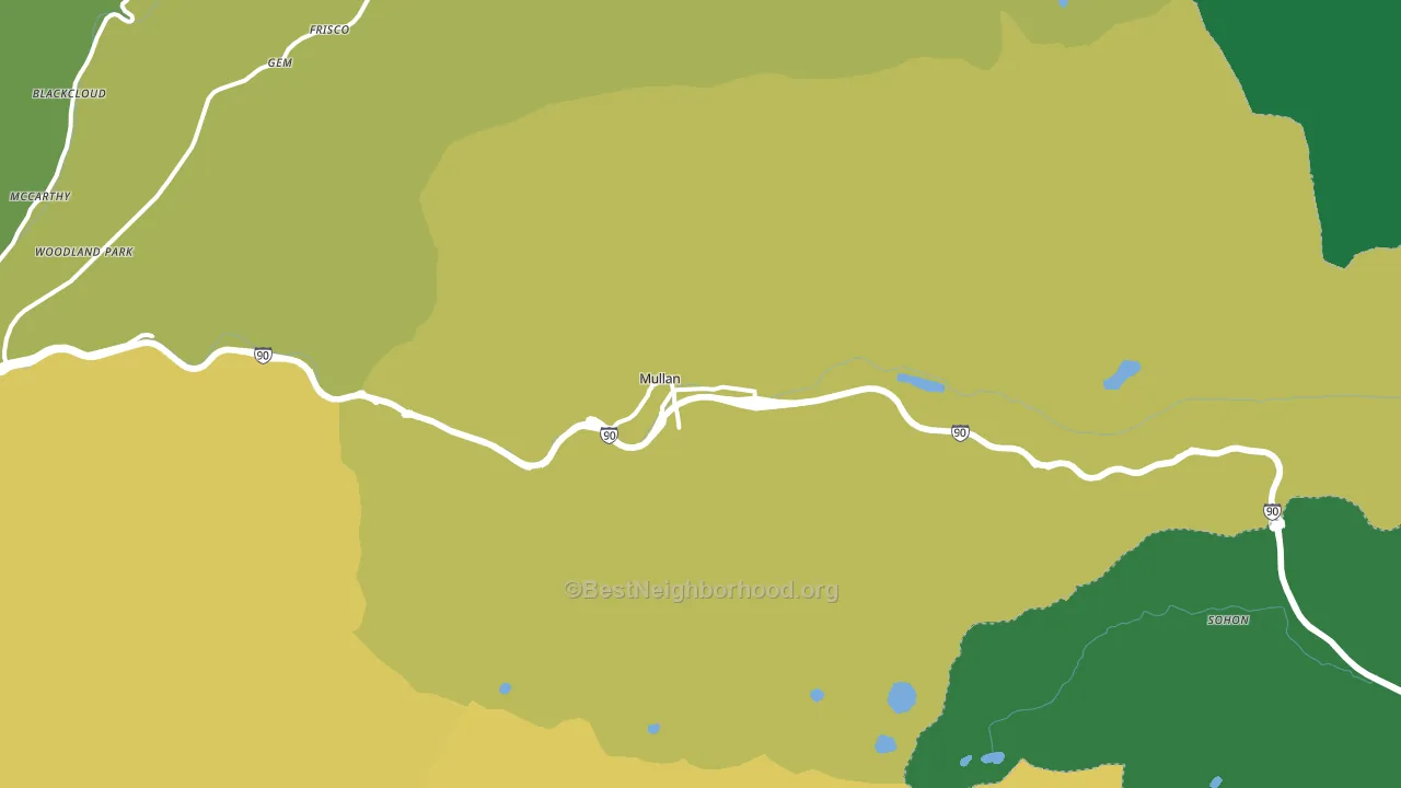 Mullan, ID block-group voter-turnout map