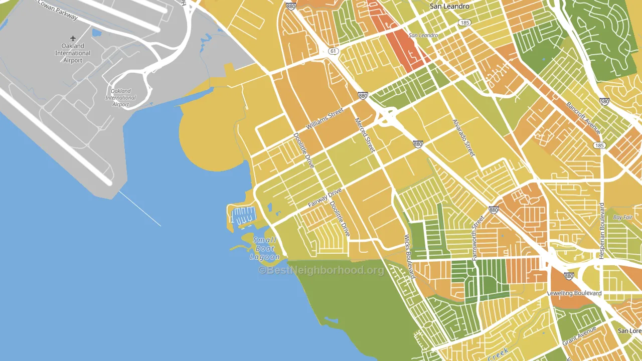 Mullford Gardens, San Leandro, CA block-group voter-turnout map