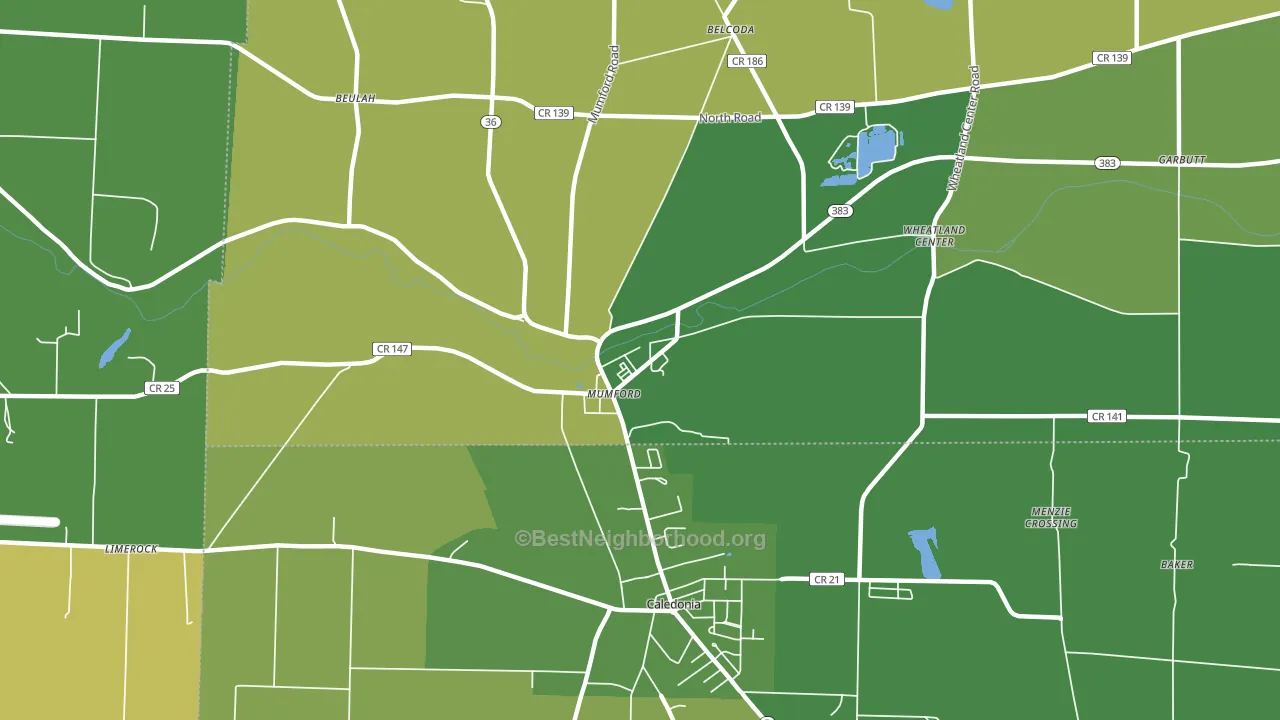 Mumford, NY block-group voter-turnout map