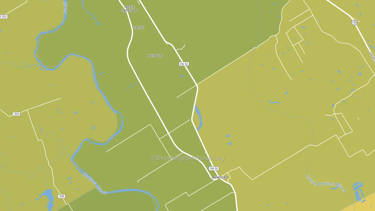 Mumford, TX block-group voter-turnout map