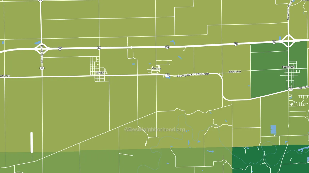 Muncie, IL block-group voter-turnout map