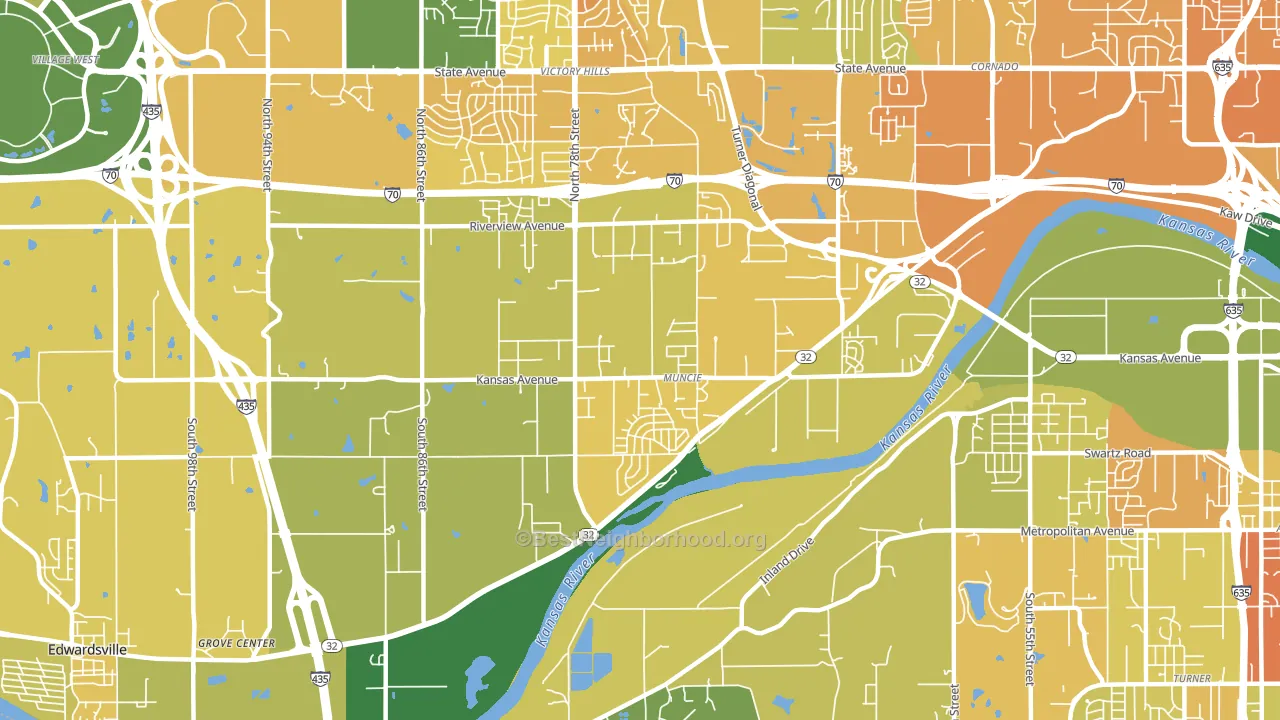 Muncie-Stony PT., Kansas City, KS block-group voter-turnout map
