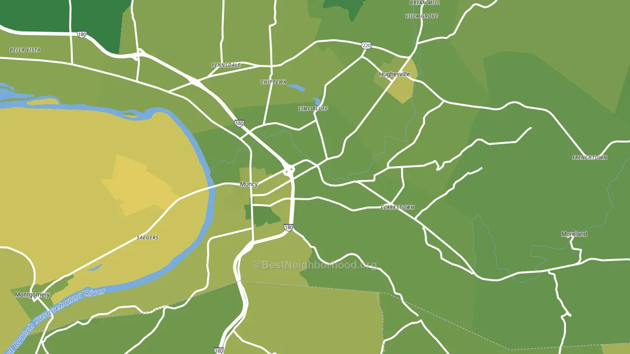 Muncy, PA block-group voter-turnout map