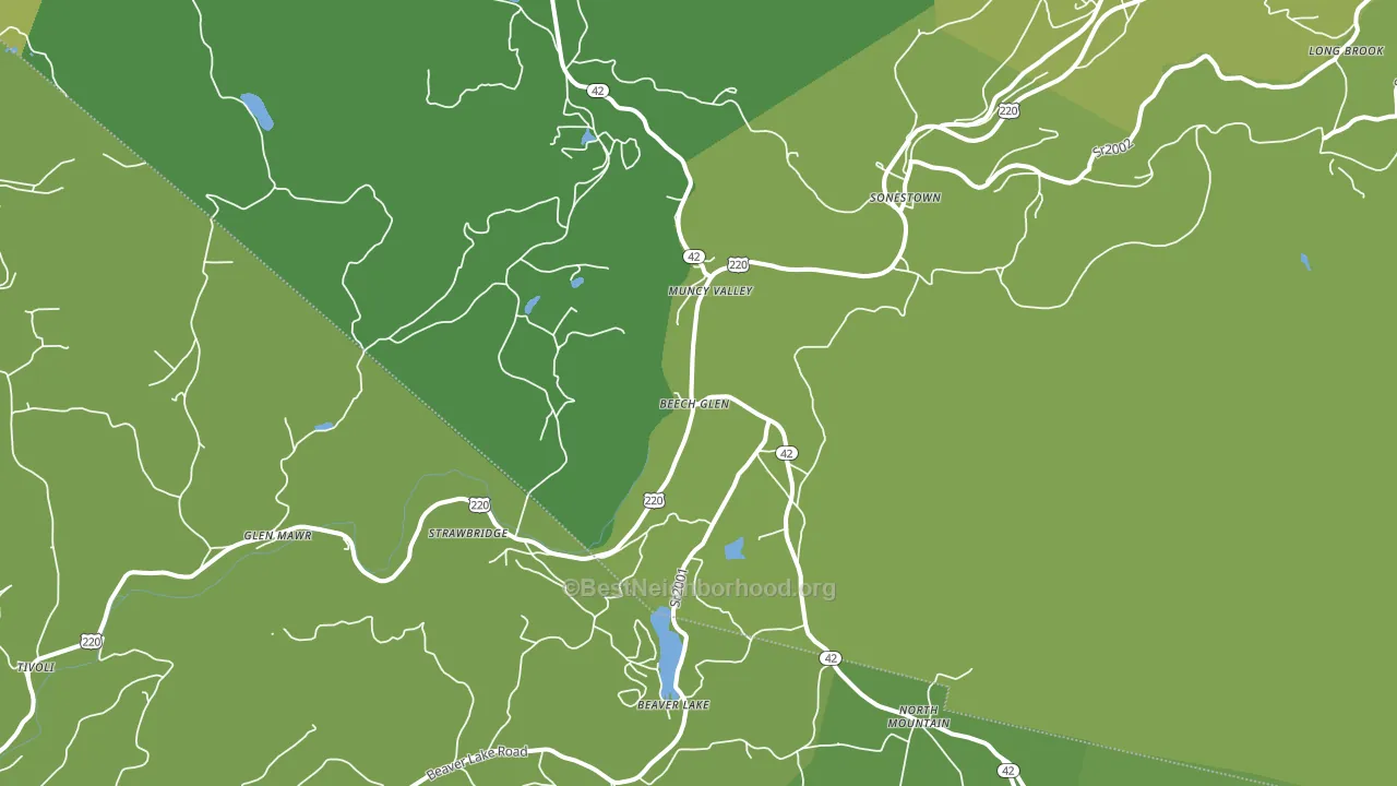 Muncy Valley, PA block-group voter-turnout map