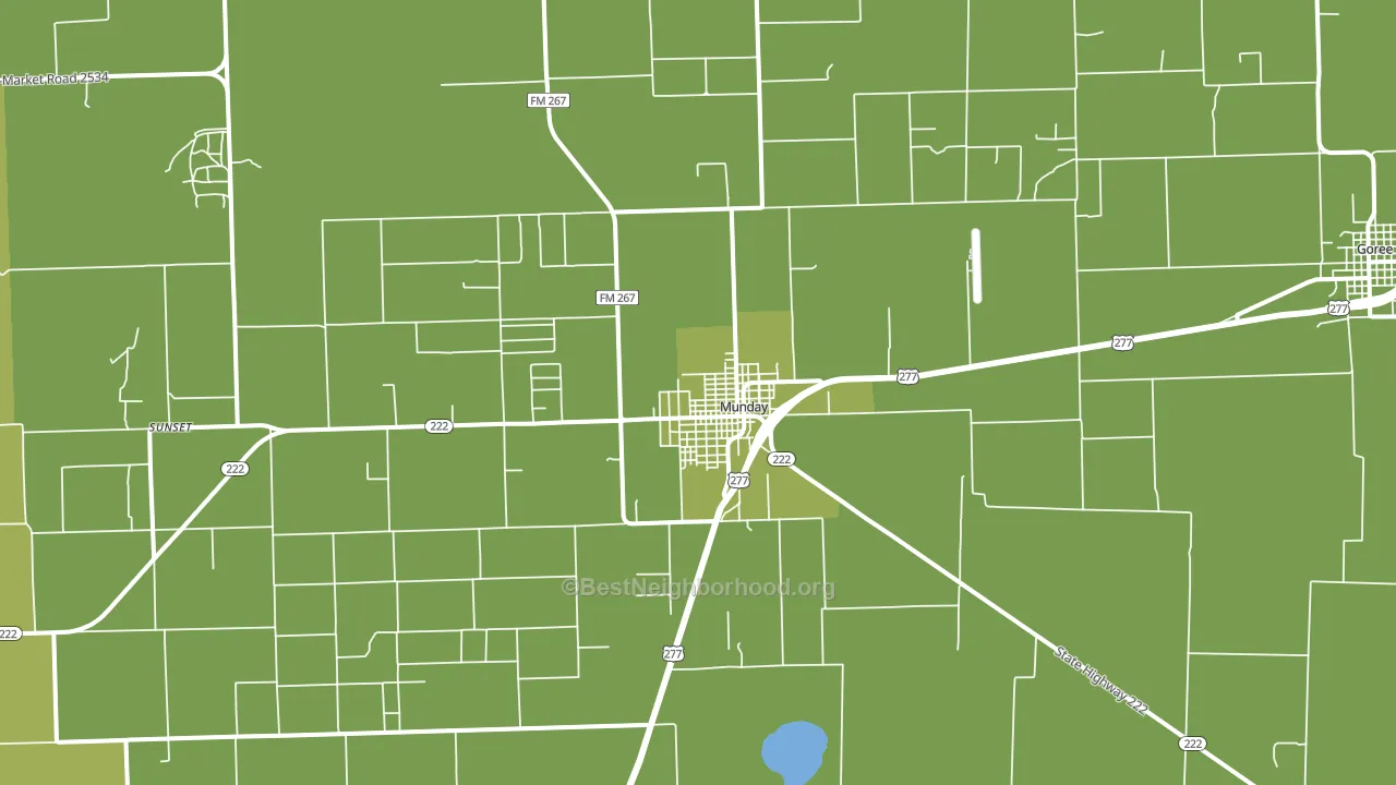 Munday, TX block-group voter-turnout map