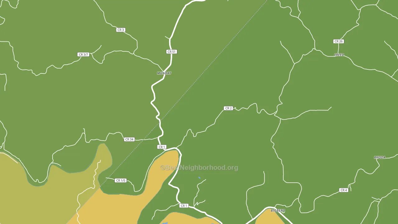 Munday, WV block-group voter-turnout map