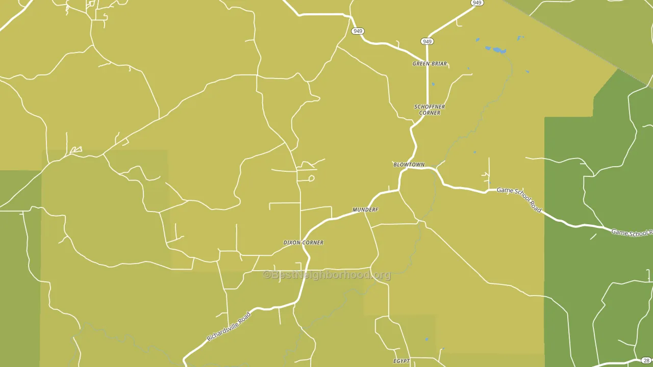 Munderf, PA block-group voter-turnout map